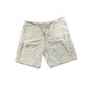 Neiman Marcus Men's Casual Beige Linen Shorts with Drawstring Waist - Size XL